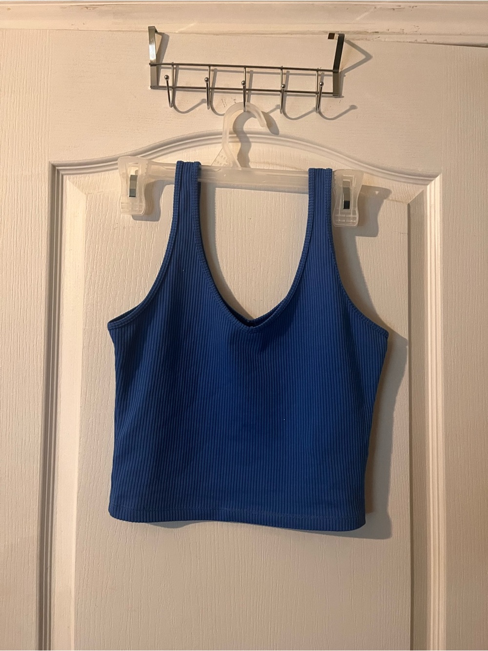 Hollister Ribbed Crop Tank Top Jazz Blue